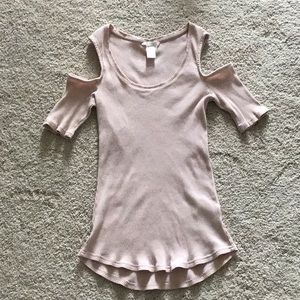 Blush Pink cut out shoulder top